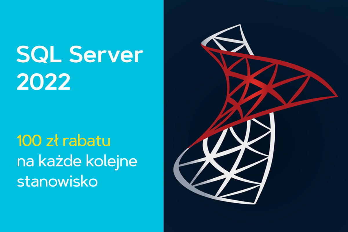 100 zł rabatu na każde kolejne stanowisko Microsoft SQL Server 2022 - tylko do końca roku! 100 zł rabatu na każde kolejne stanowisko Microsoft SQL Server 2022 - tylko do końca roku!
