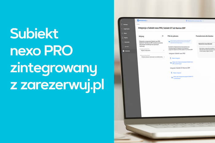 Subiekt nexo PRO zintegrowany z zarezerwuj.pl Subiekt nexo PRO zintegrowany z zarezerwuj.pl